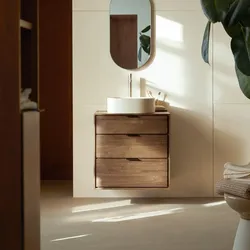 Badezimmermöbel aus massivem Nussbaum 60 cm Senson