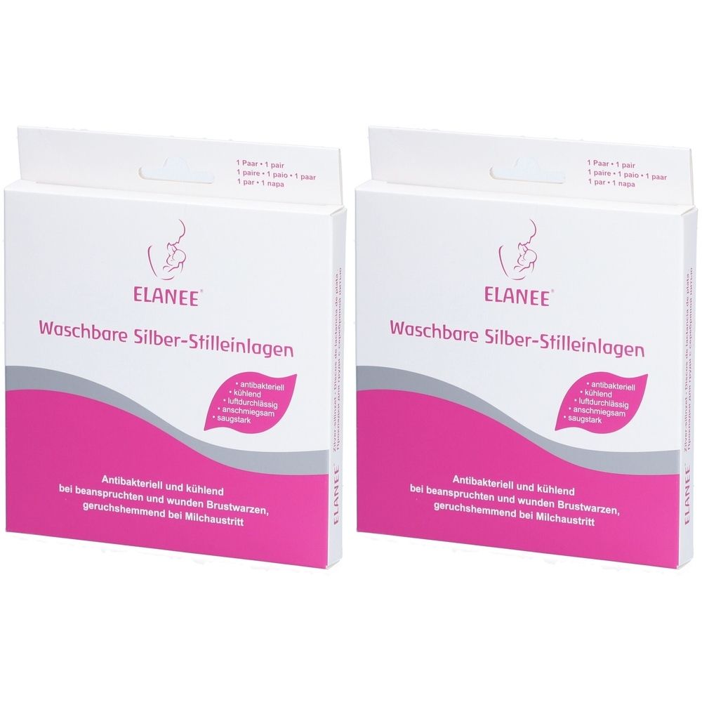 Elanee Stilleinlagen Silber waschbar 2x 2x2 St