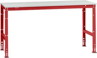 Manuflex Grundtisch UNIVERSAL Standard, Tischplatte Melamin, 1750x800, rubinrot
