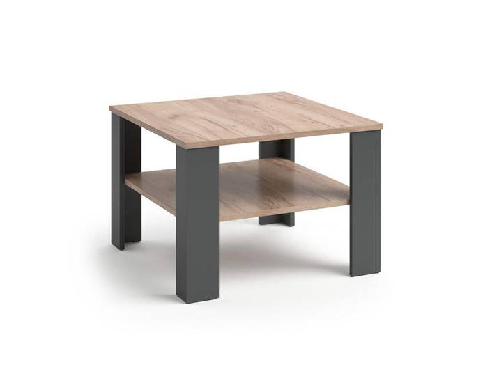 Vicco Couchtisch Homer Anthrazit 60 x 60 cm, Holzwerkstoff, 2 Fächer, Quadratisch,Quadratisch, 60x42x60 cm, Wohnzimmer, Wohnzimmertische, Couchtische
