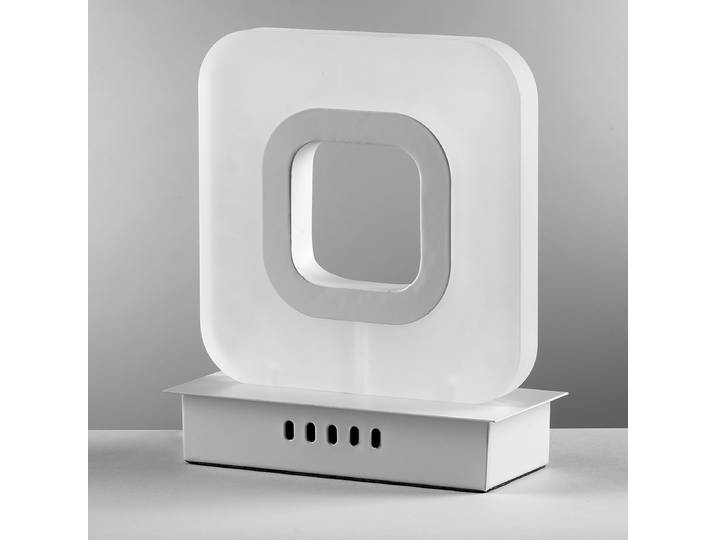 Lampe de table Kevin 18 x 22 x 10cm Blanc Matériau : Métal, Matière plastique Surface en métal : Brossé Type de matière synthétique : PVC Type