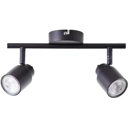 Brilliant, Deckenstrahler, Andres LED Spotrohr 2flg schwarz matt (GU10, 345 lm)