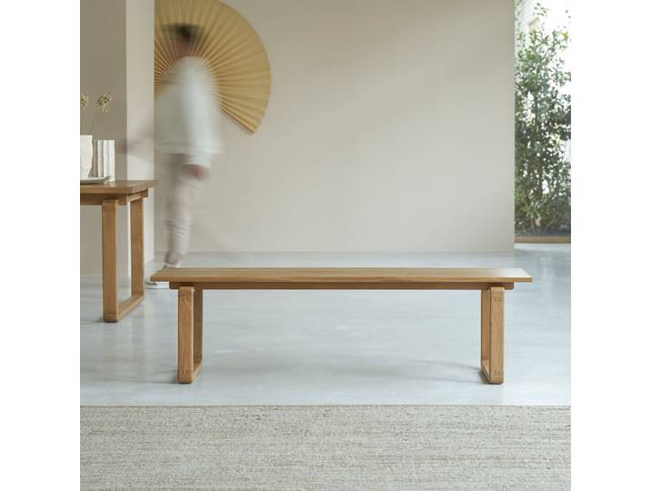 Sitzbank aus massiver Eiche - Natur - Oak