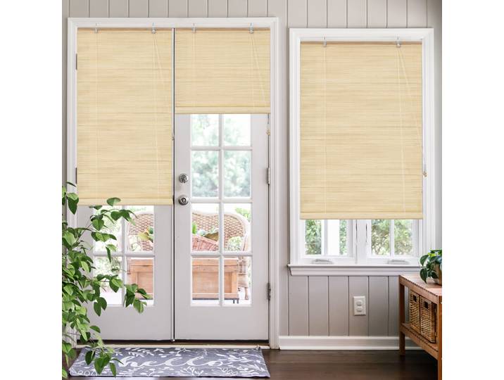 Bambusrollo 150x220cm in natur - Fenster Sichtschutz Bambus