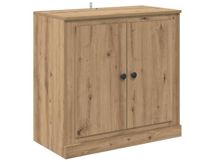 GKHPYURE Sideboard Eiche Handwerk 70 x 35,5 x 67,5 cm Mehrschichtholz, 2 Türen, 2 Regale, Wohnzimmeraufbewahrung, rustikales Design