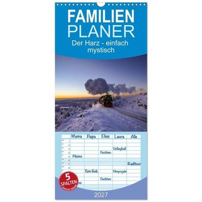 Familienplaner 2027 - Der Harz - einfach mystisch mit 5 Spalten (Wandkalender, 21 x 45 cm) CALVENDO