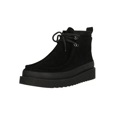 Stiefelette CLARKS "Wallabee FTR2 High", Herren, Gr. 42, schwarz, Synthetik, Schuhe Stiefelette, mit Contour-Cushion-Fußbett