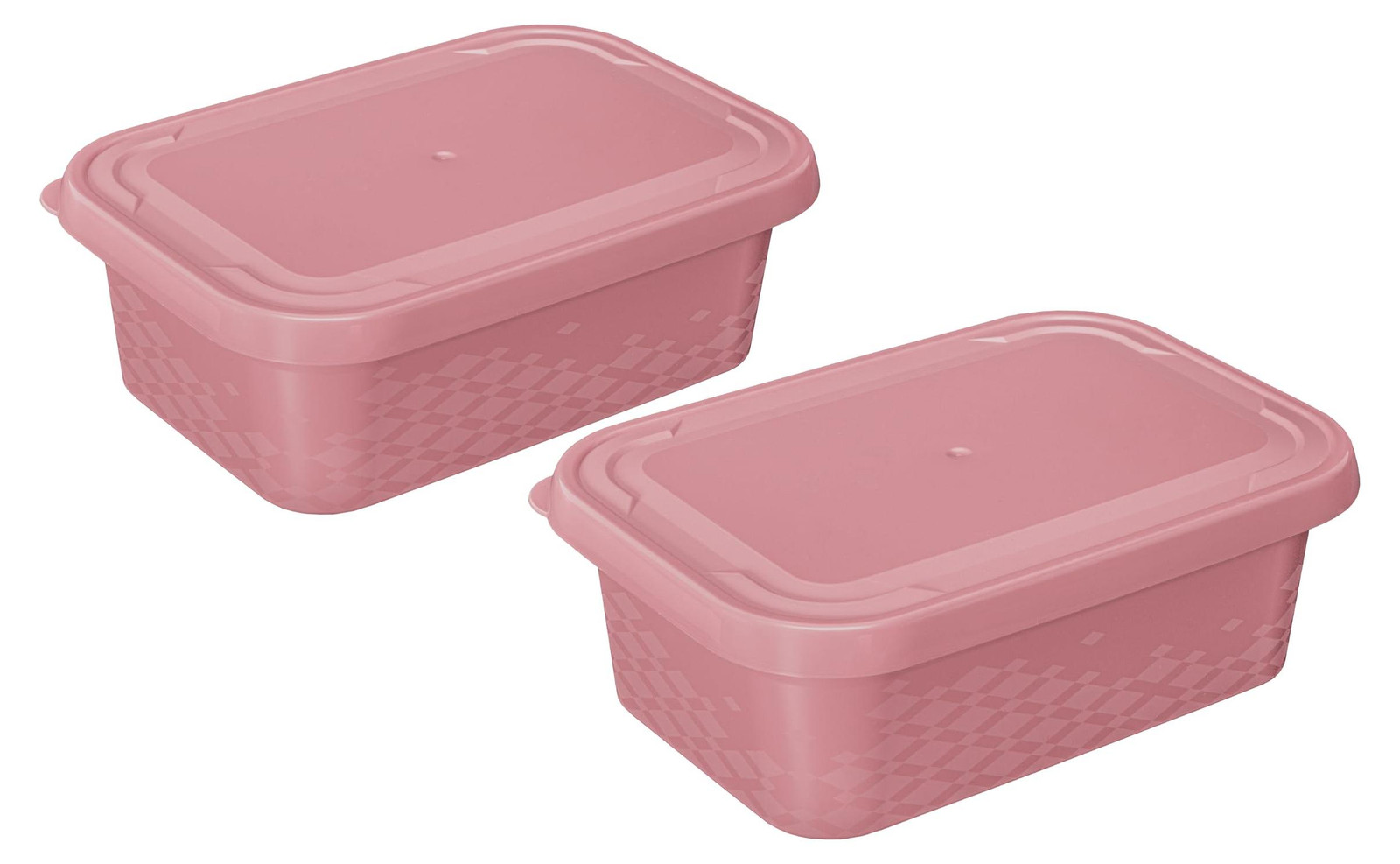 BranQ Home Essential set van 2 luchtdichte opbergdozen, kunststof, roze