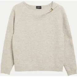 Strickpullover mit Schmuck-Detail Beige 42