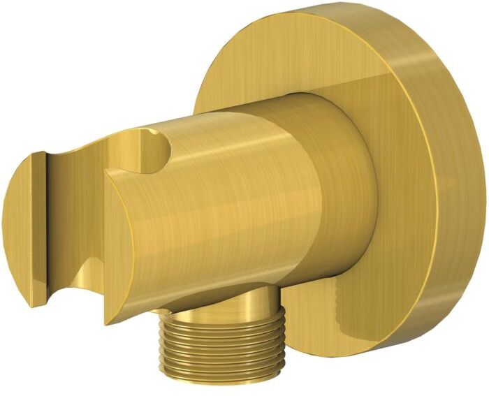 Steinberg Serie 100 Wandbrausehalter 1001667BG mit integriertem Wandanschlussbogen, Brushed Gold