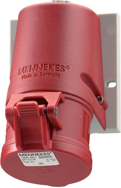 Mennekes Prise murale TwinCONTACT 16A, 4p, 6h, 400V, IP44 1343 (1343)