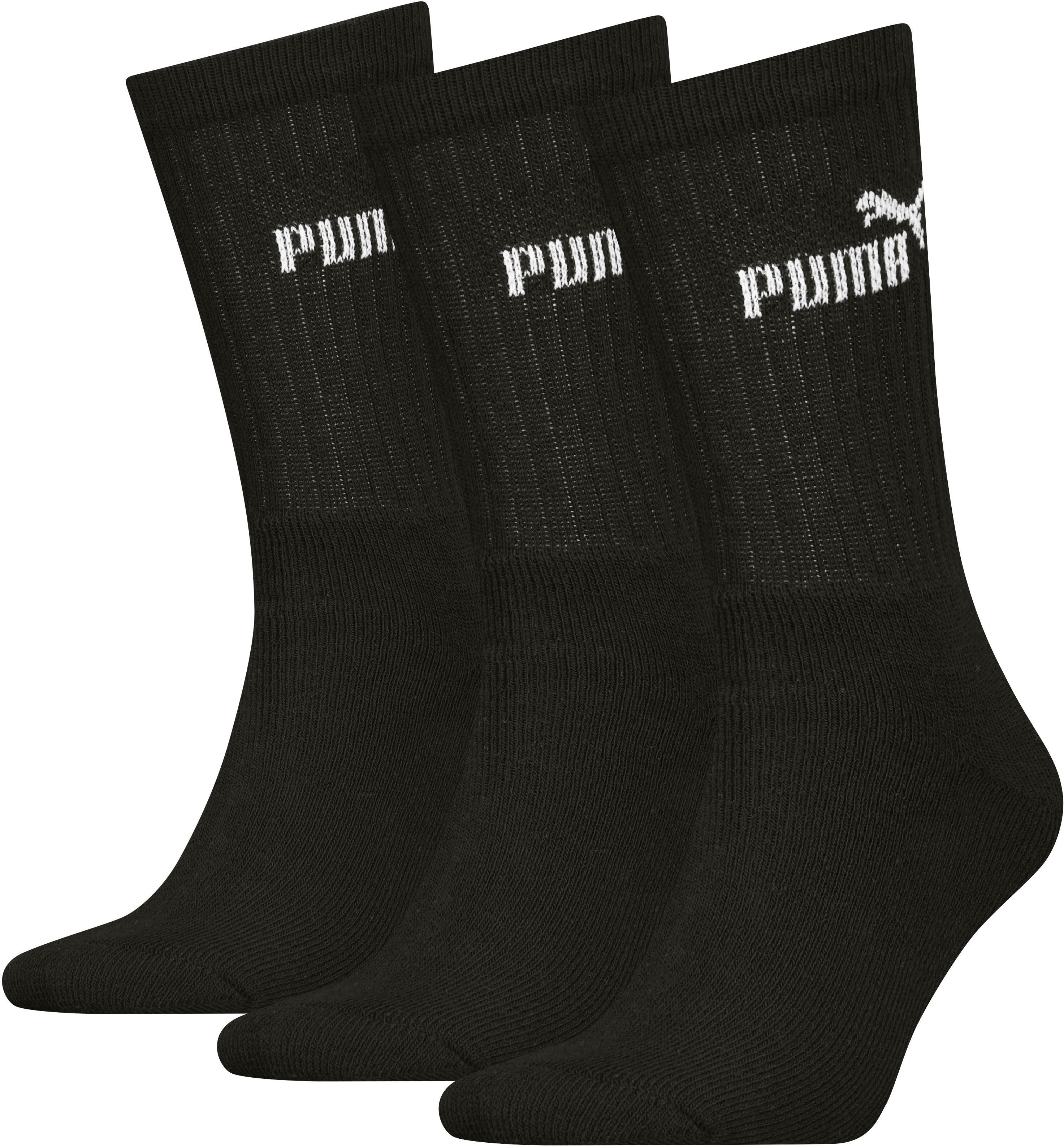 Freizeitsocken PUMA, Damen, Gr. 39-42, schwarz, Obermaterial: 72% Baumwolle, 25% Polyester, 2% Polyamid, 1% Elasthan, unifarben, elastisch, Socken Freizeitsocken, Atmungsaktiv, feuchtigkeitsregulierend, Stretchanteil schwarz 39-42