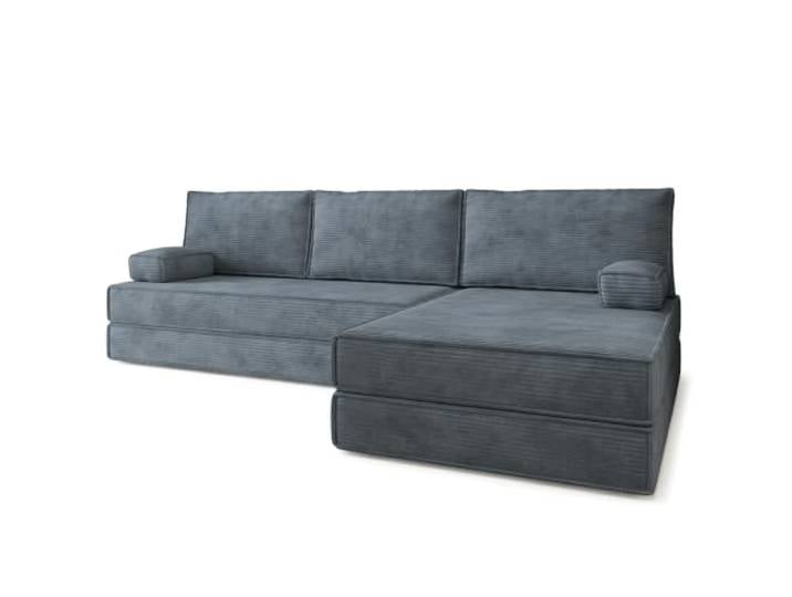 Masseno Schaumstoff-Ecksofas ANKO mit Schlaffunktion, Modulares Schlafsofa aus Schaumstoff, Klappbares Bodensofa, Boneless, Ohne Montage - Grau, POSO 60
