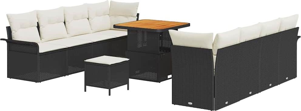 vidaXL Garten-Sofa-Set Schwarz