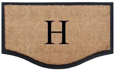 "A1 Home Collections Rubber Coir Heavy Duty Monogrammed Double Doormat 24""X39"""