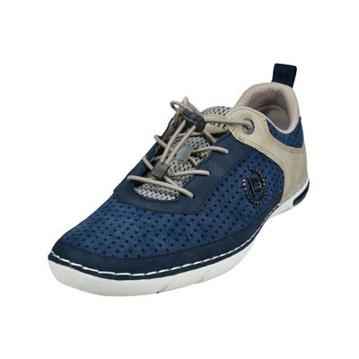 Schnürschuh BUGATTI "bugatti Halbschuhe Lederimitat", Herren, Gr. 42, blau, Lederimitat, Schuhe Schnürschuh