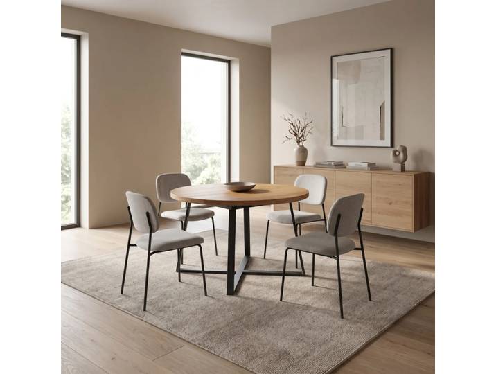 Runder Axis-Tisch aus Massivholz 110 cm Danzz