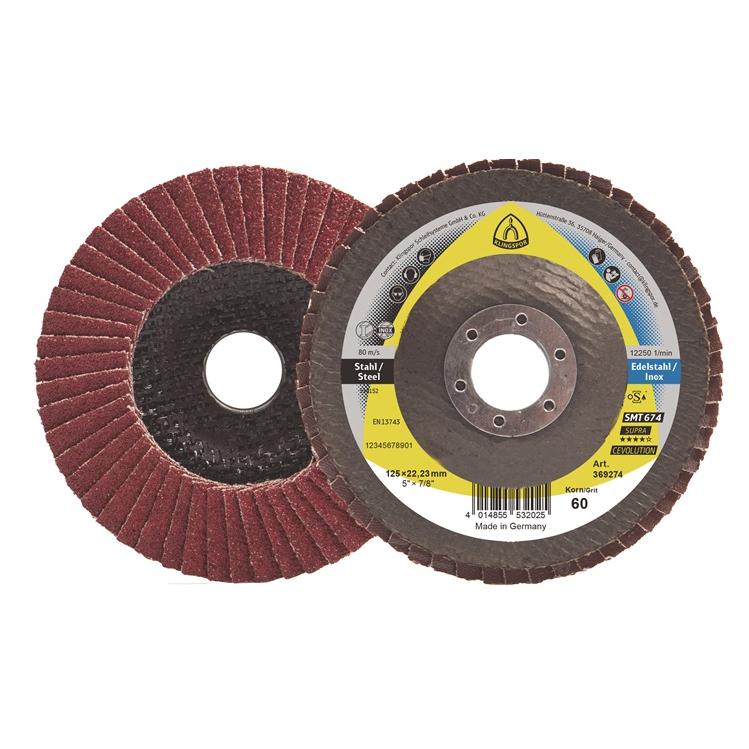 Magni Fächerschleifsch. SMT 674 125x22,23mm gewölbt K80 Keramikkorund K80 Klingspor (80) (369257)
