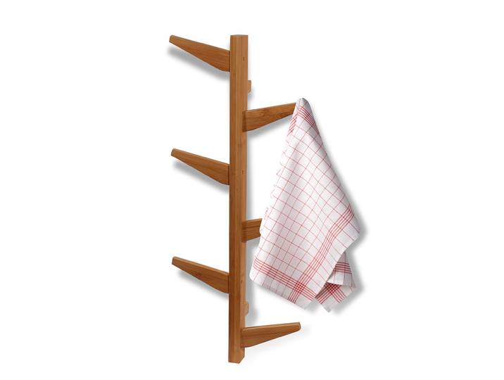 Wandgarderobe und Handtuchhalter aus Bambus