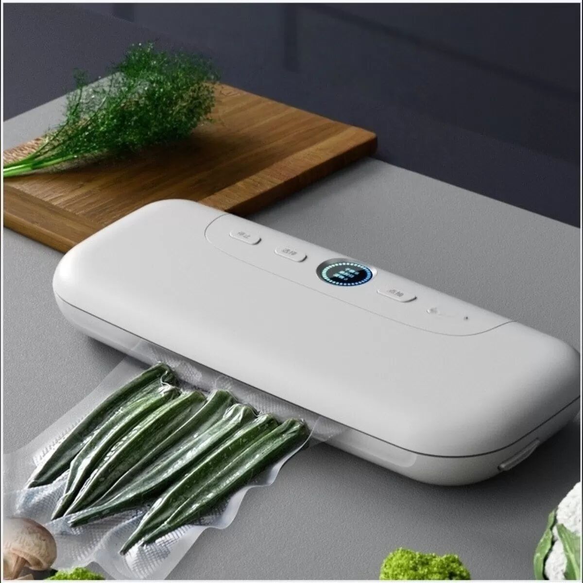 INF Scelleuse sous vide mini prise européenne - Scelleuse électrique portable à une touche 220V/50HZ, ≈120W Blanc