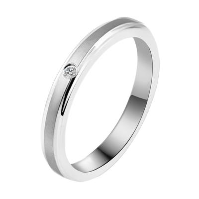 Partnerring AKZENT "Elegant Simplicity, silberfarbig, langlebig" Gr. 60, silber (silberfarbig), Fingerringe, Damen, 60, Edelstahl