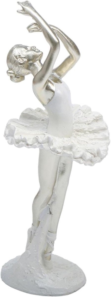 Wit Balletmeisje Beeldje Ballerina Decoratie Hoogte: 23 cm