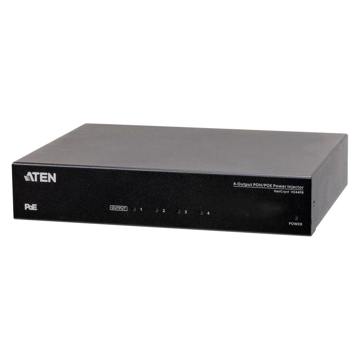 Aten VE44PB 4-Output POH/POE Power Injektor (802.3af (PoE), 15.40 W) (VE44PB)