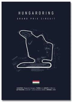 Inspire Essentials F1 Circuit Track Wall Art Canvas Motorsport Racing Poster 10 7.87 X 11.81 Inches