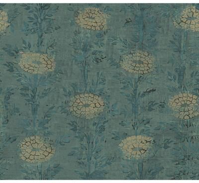 Ronald Redding French Marigold Teal & Gold Wallpaper