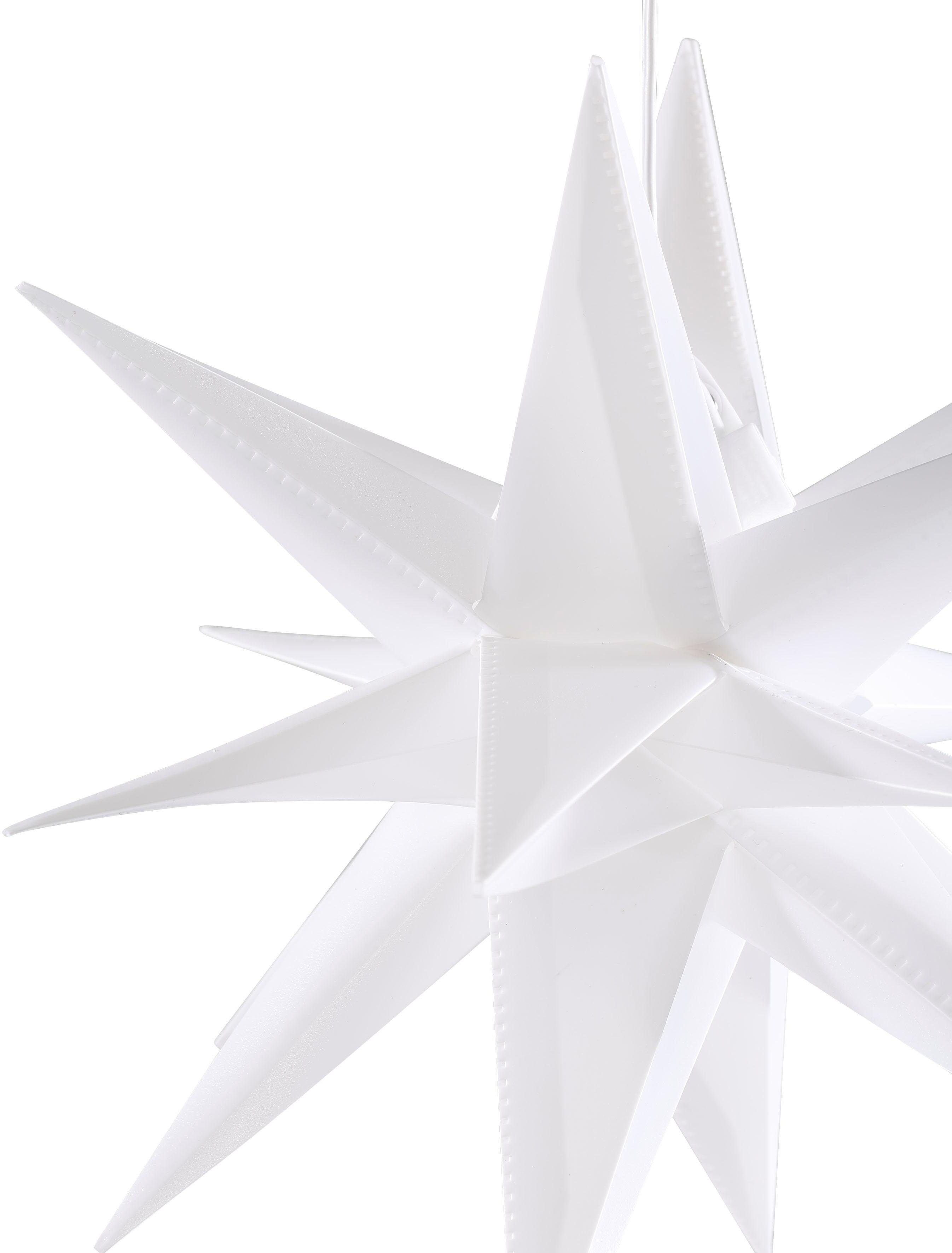 OTTO HOME LED Stern "Weihnachtsstern ULLRIC", weiß, Ø 25cm, Leuchten, 3D-Optik, Batteriebetrieb, Ø 25 cm, Weihnachtsdeko aussen, LED Stern