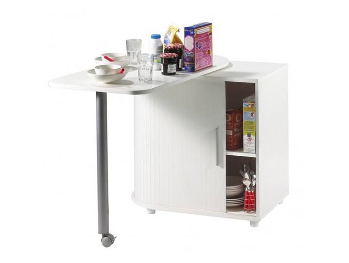 Table Pivotante - Blanc - 105x55x74.7 cm - Meuble de Rangement - Design Contemporain - Éco-conçu