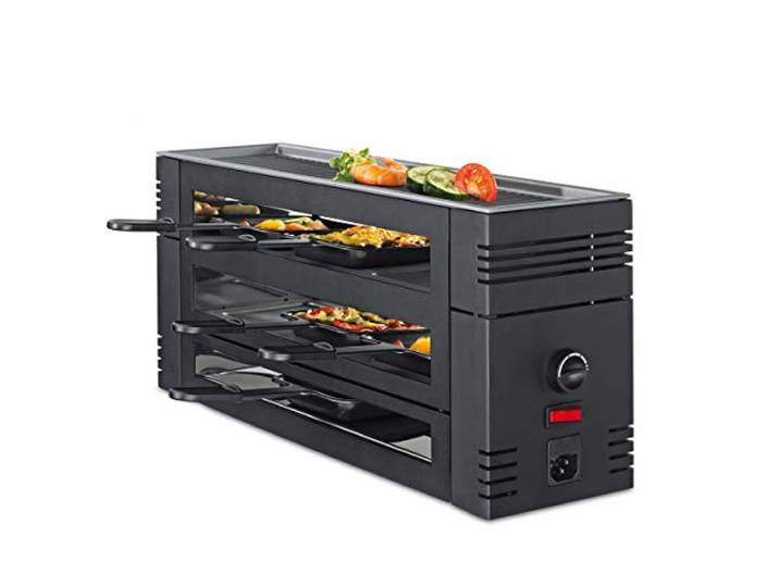 Spring - Pizza Raclette 6 - Schwarz Grillplatte für Ihren Tisch, 6 Personen
