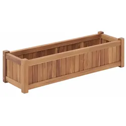 Helloshop26 - Hochbeet für Pflanzen 100 x 30 x 25 cm einziehbarer Garten aus natürlichem Teakholz 02_0045958