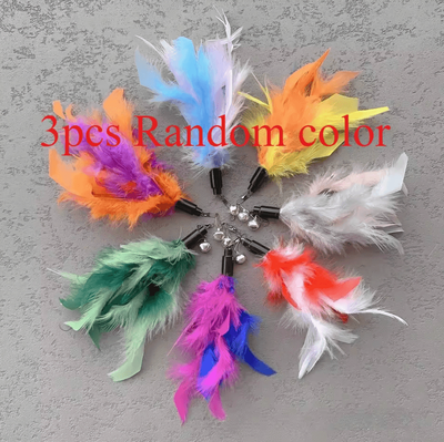 Inspire Curations Interactive Feather Cat Toy Replacement Set 3PCS 5PCS Refill Pack 3pcs Random Color