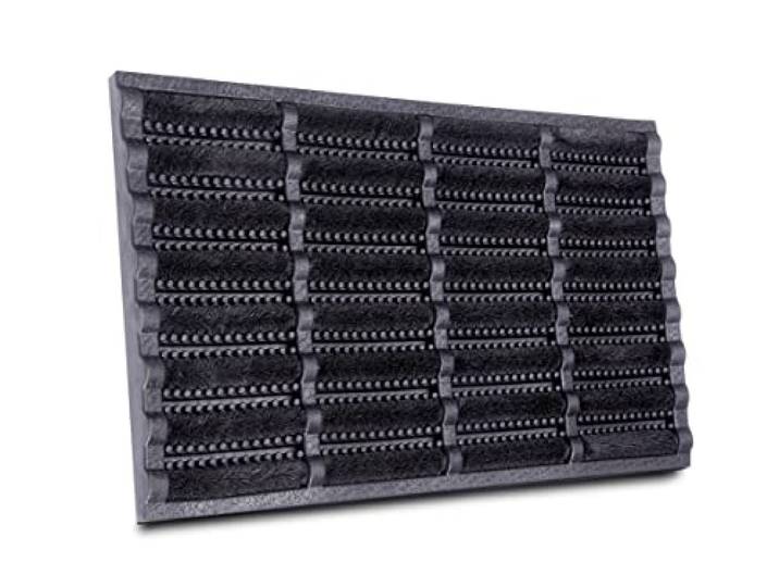 Hanse Home Brushes Fußmatte Kokos und Gummi 45x75cm – rutschfeste Schmutzfangmatte für Innen und Außen, Fußabtreter mit Kokosbürsten Türmatte Wetterfest Schmutzabtreter Outdoor – Schwarz