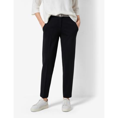 Caprihose BRAX "Style MARON S", Damen, Gr. 44, Normalgrößen, schwarz, 63% Viskose, 33% Polyamid, 4% Elasthan, regular fit, Hosen Caprihose, Jersey: Chino im Regular Fit