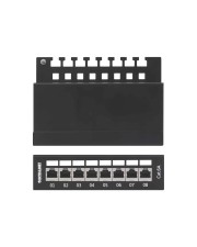 Intellinet 8-Port Cat6a Patchpanel geschirmt 8 Ports Desktop FTP Klemmleisten mit 90 Grad (720908)
