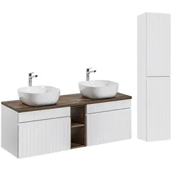 BADMÖBEL 140cm Zelie 2er-Set Weiß