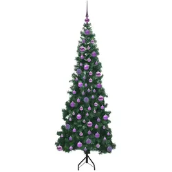 vidaXL, Weihnachtsbaum, Alba (mit 300 LEDs und lila Kugeln) (180 cm)