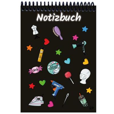 A 5 Notizblock Manga Items, schwarz, kariert