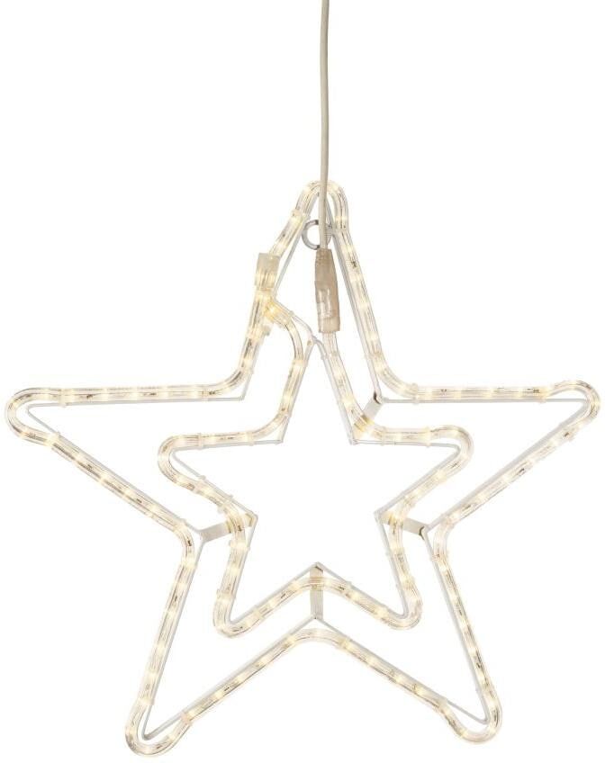 STT LED Stern "Double Star", gelb, H: 54cm, Leuchten, LED Stern gelb H: 54cm