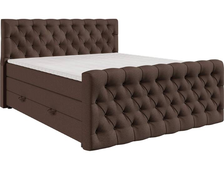 Boxspringbett KINGDOM braun 160x200cm halbfest
