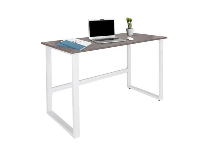hjh OFFICE 830077 Bureau 120x60cm WORKSPACE Light I Gris/Blanc Bureau d’Ordinateur étroit avec Structure en Acier