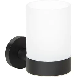 Glashalter Eldrid nero mit Wandhalter Messing schwarz Evenes