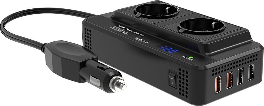 Draagbare 12V voertuigadapter transformator