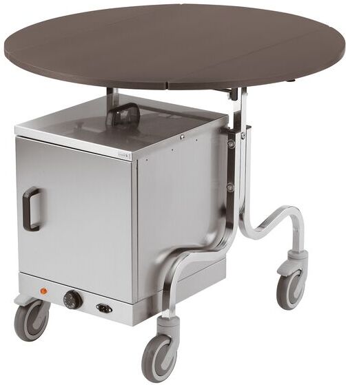 Paderno Tavolino room service con hot box 90 cm Marrone