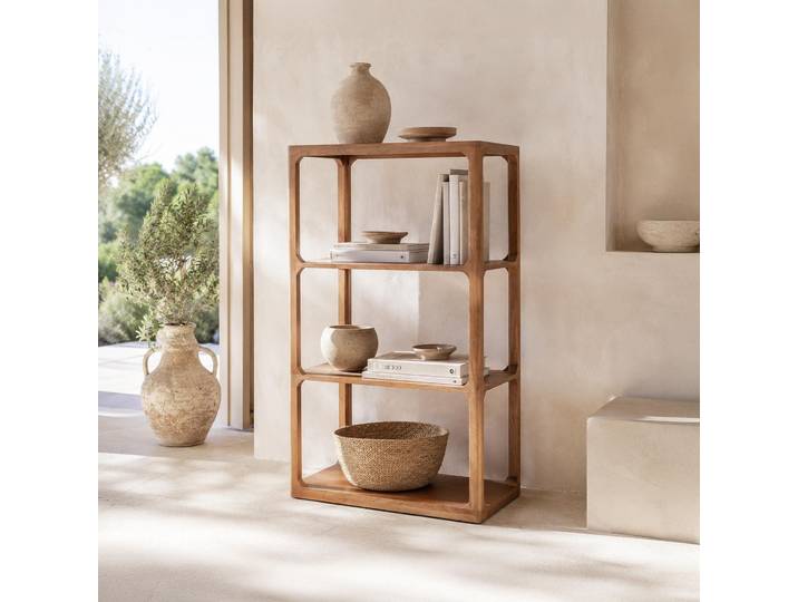Etagère bibliothèque en bois massif naturel 70 cm - Elven
