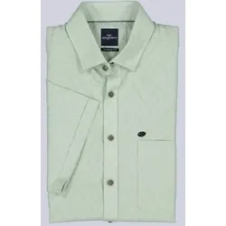 engbers Herren Kurzarmhemd mit Jacquard-Musterung Grün regular uni Button Under - L