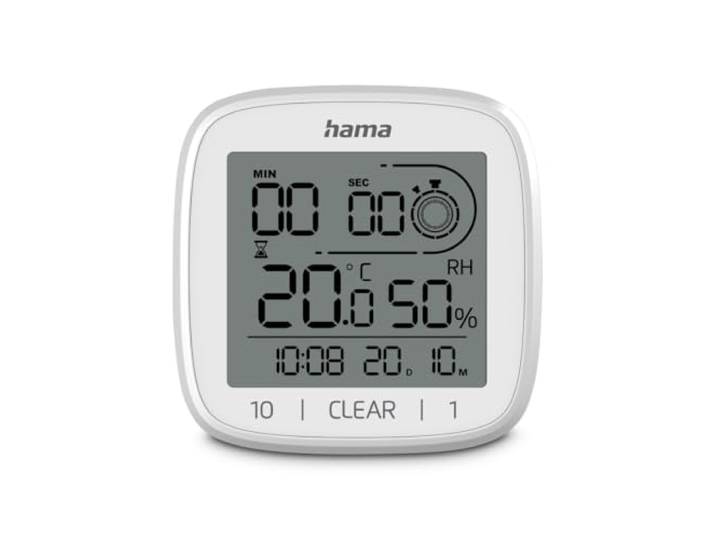 Hama Digitale Badezimmeruhr Zypern, Saugnapf, zum Stellen und Hängen, Weiß
