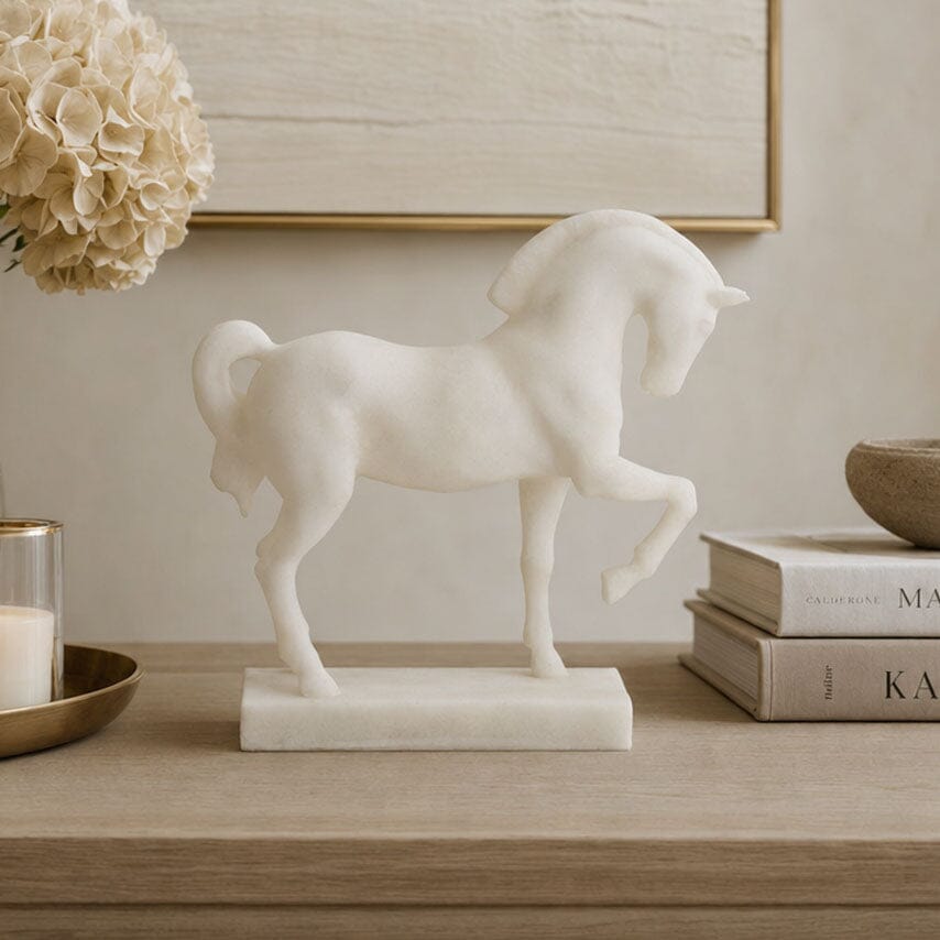 Agoda Cream Decorative Horse Ornament